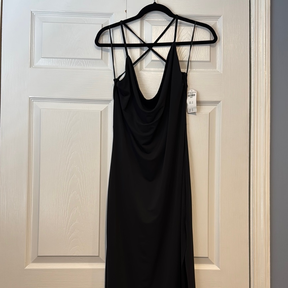 NWT Abercrombie & Fitch Black Backless Cowl Neck Maxi Dress